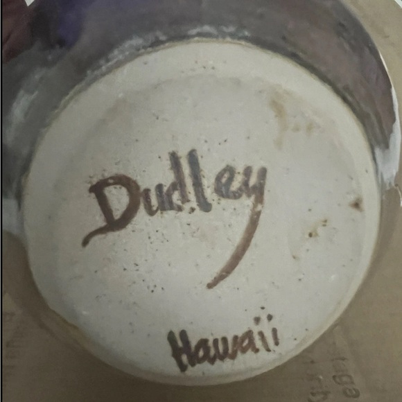 Vintage Art Pottery Ceramic Glazed Vase Signed Dudley Hawaii - Picture 5 of 6
